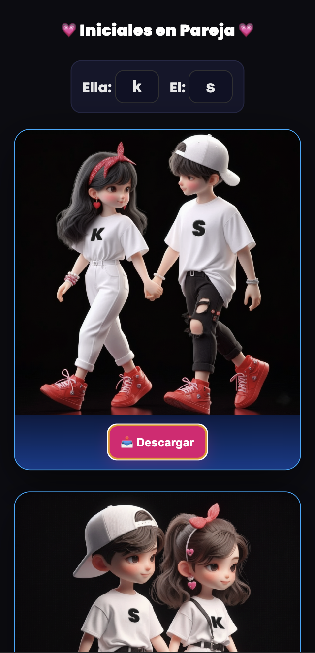 Iniciales en Pareja 1