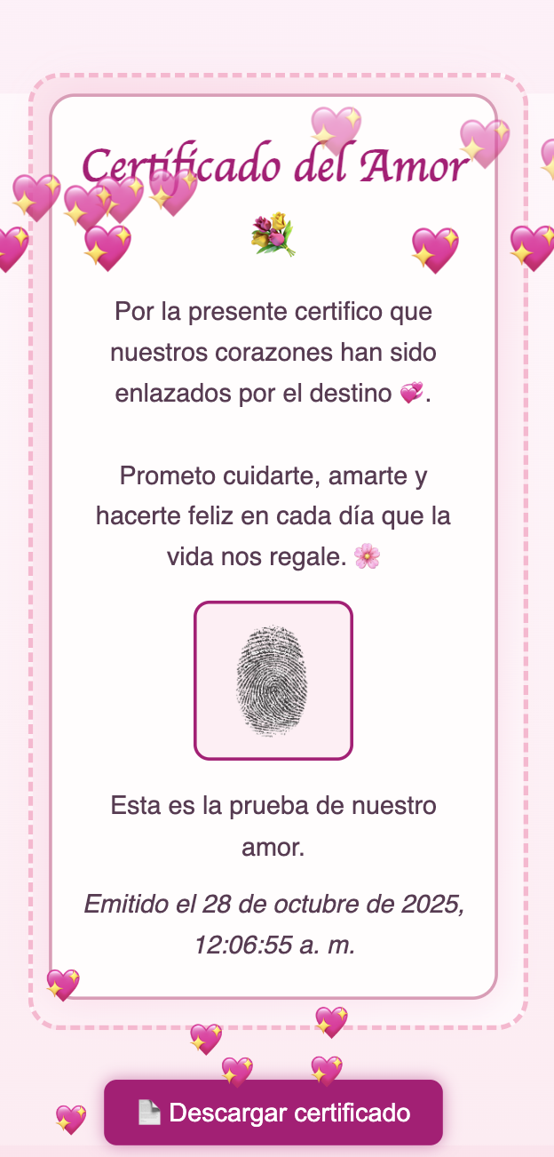 Certificado del Amor 2