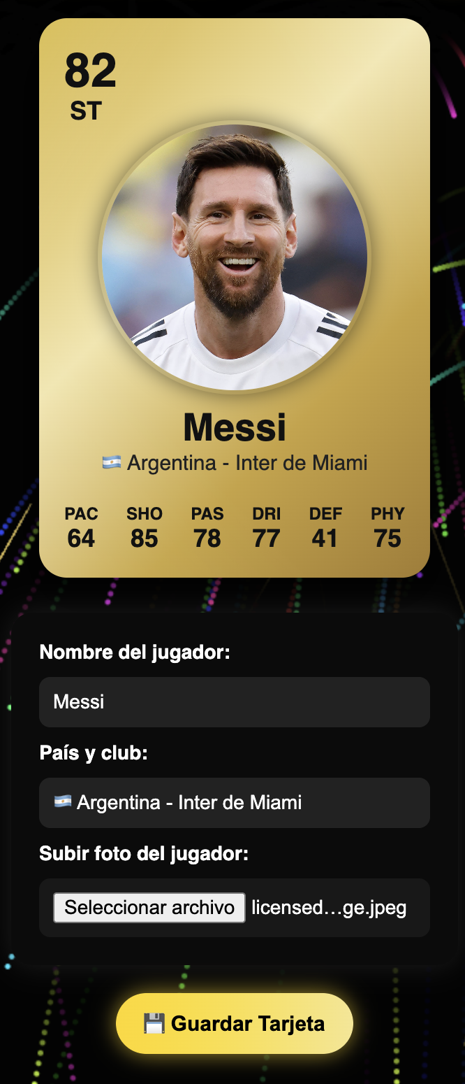Tarjeta Fubolista 1